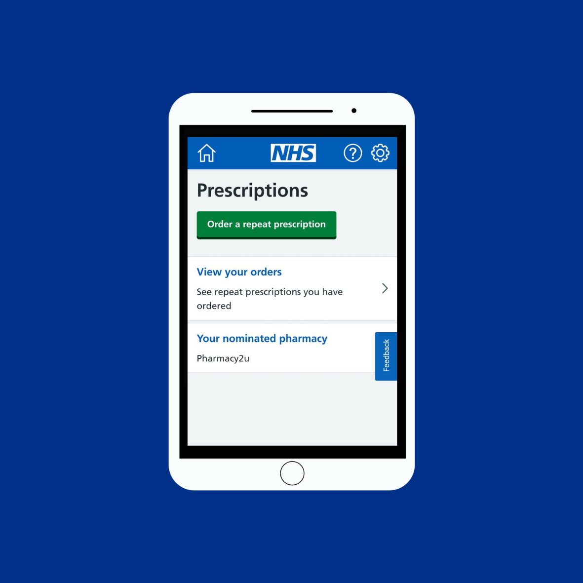 Picture of NHS App on a Tablet