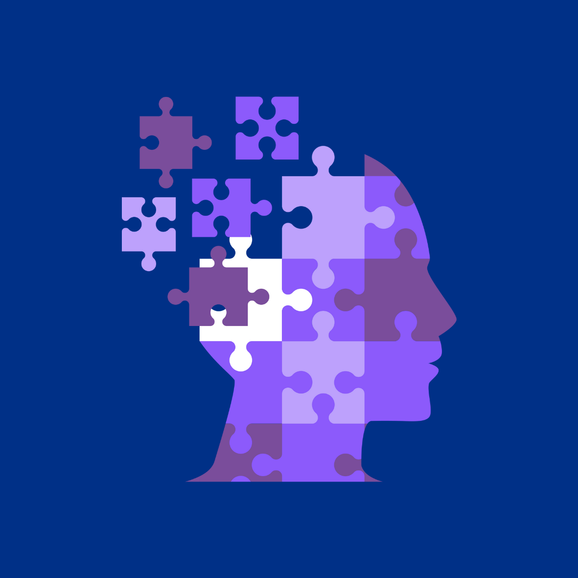A Head Shape with Jigsaw Pieces to Represent Dementia