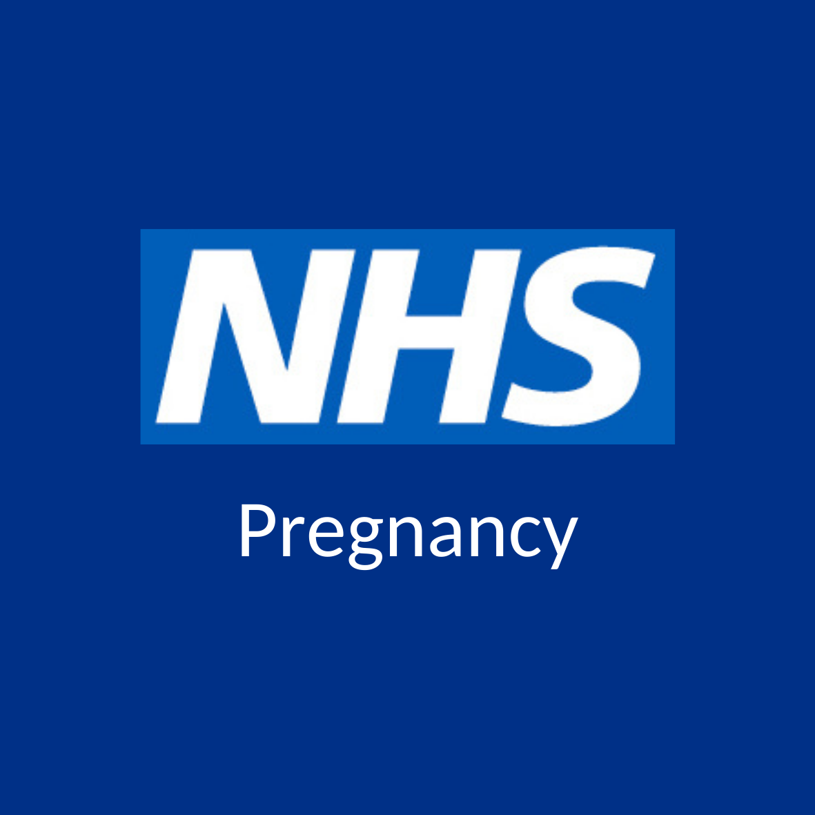 NHS Logo and Word 'Pregnancy'