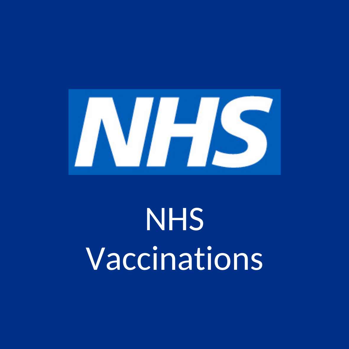 NHS Logo with Word 'NHS Vaccinations'