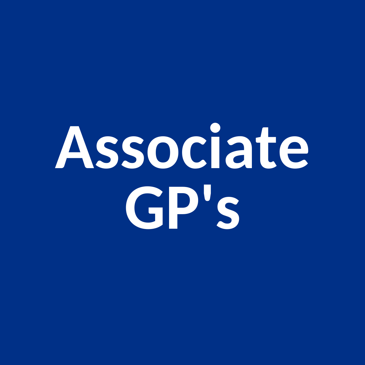 The Words 'Associate GP's' on a Blue Background