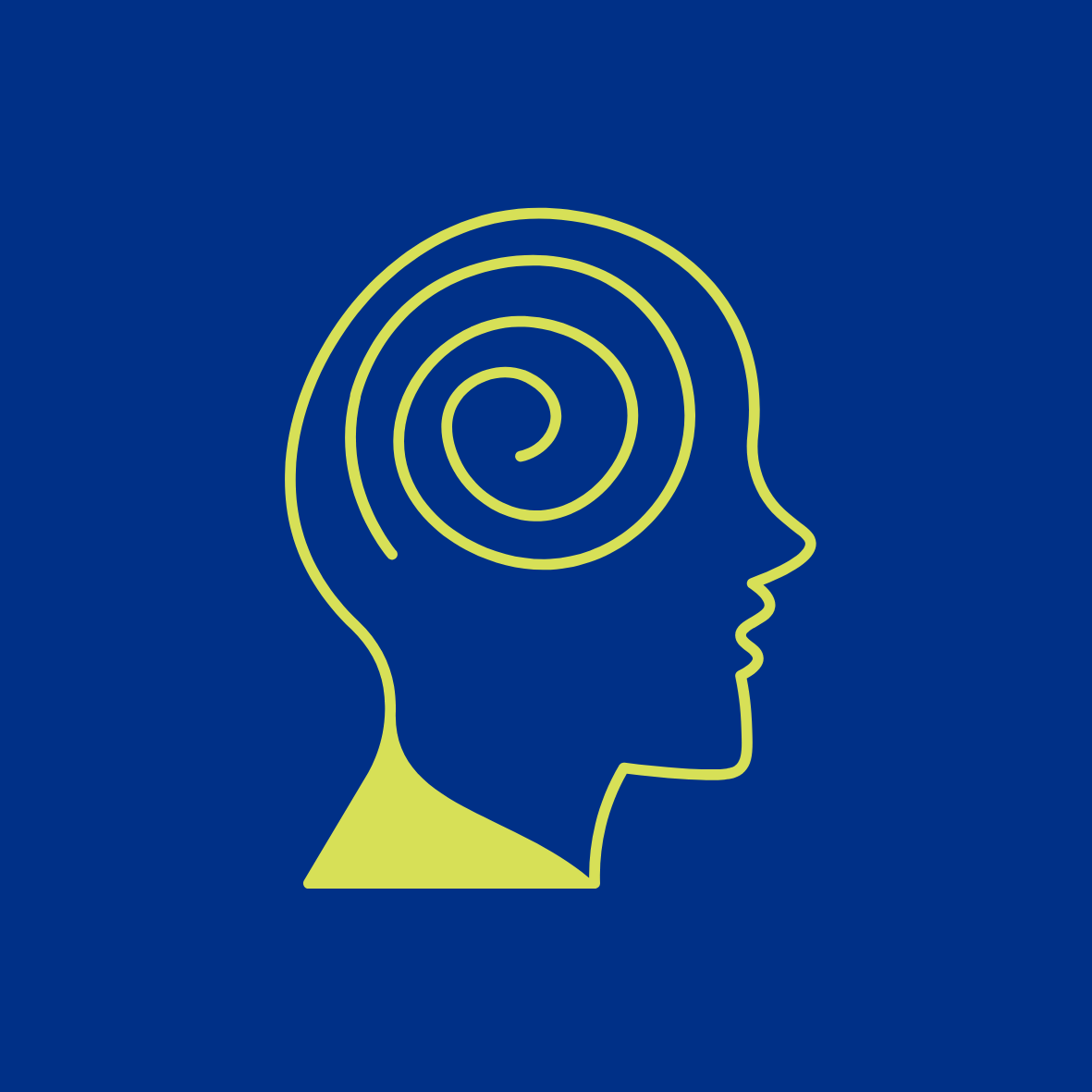 Outline of a Head With a 'Spiral' Inside to Represent Depression
