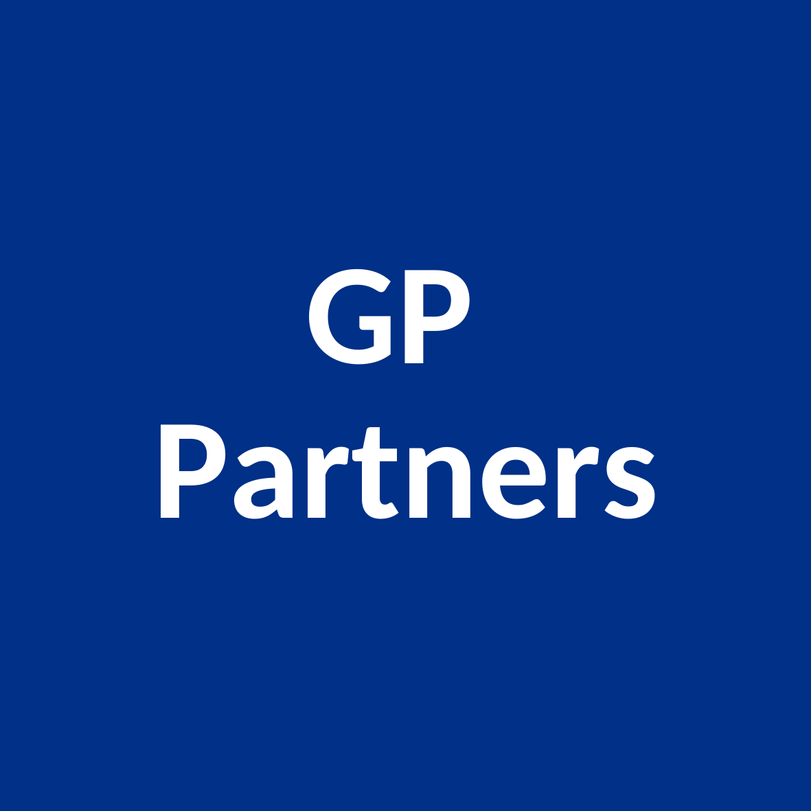 Blue Background With Words 'GP Partners'