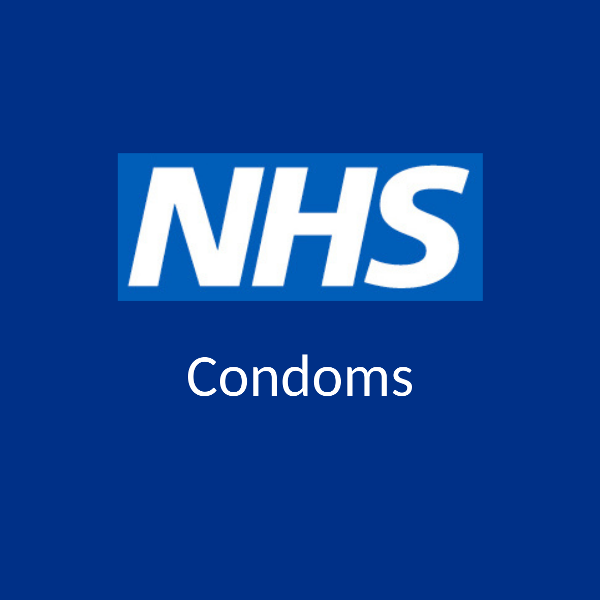 NHS Logo with Word 'Condoms'