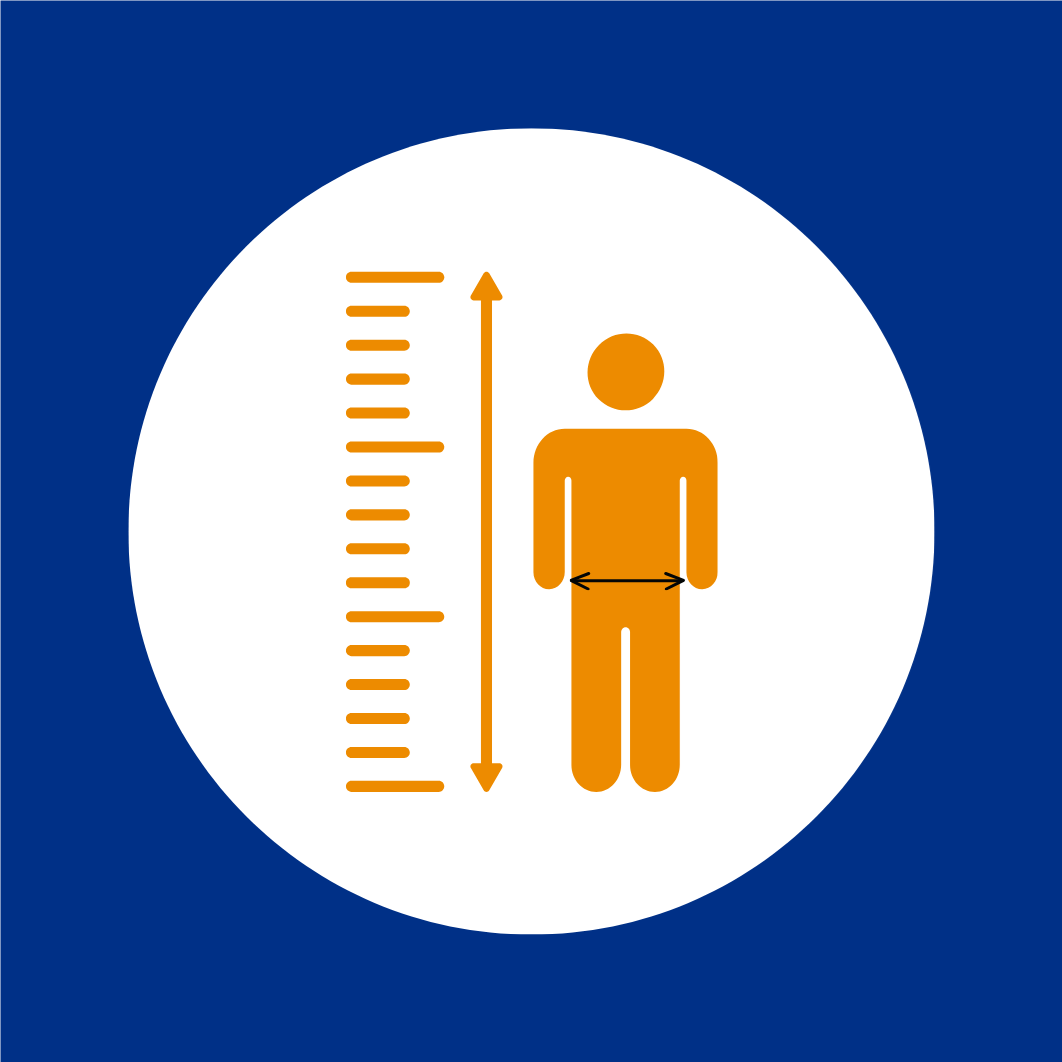 Outline of Person With Measurement of Waist and Height