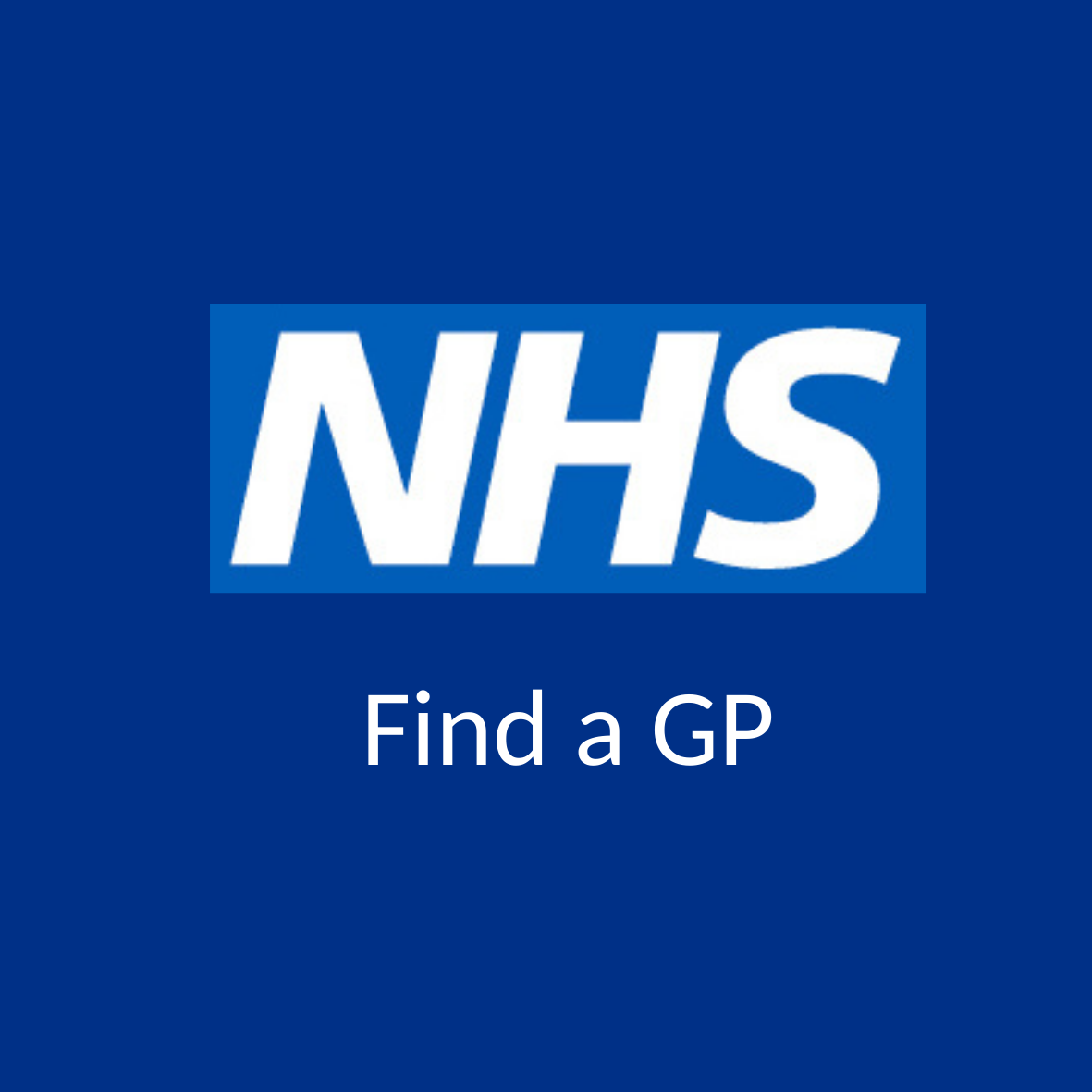 NHS Logo With Words 'Find a GP