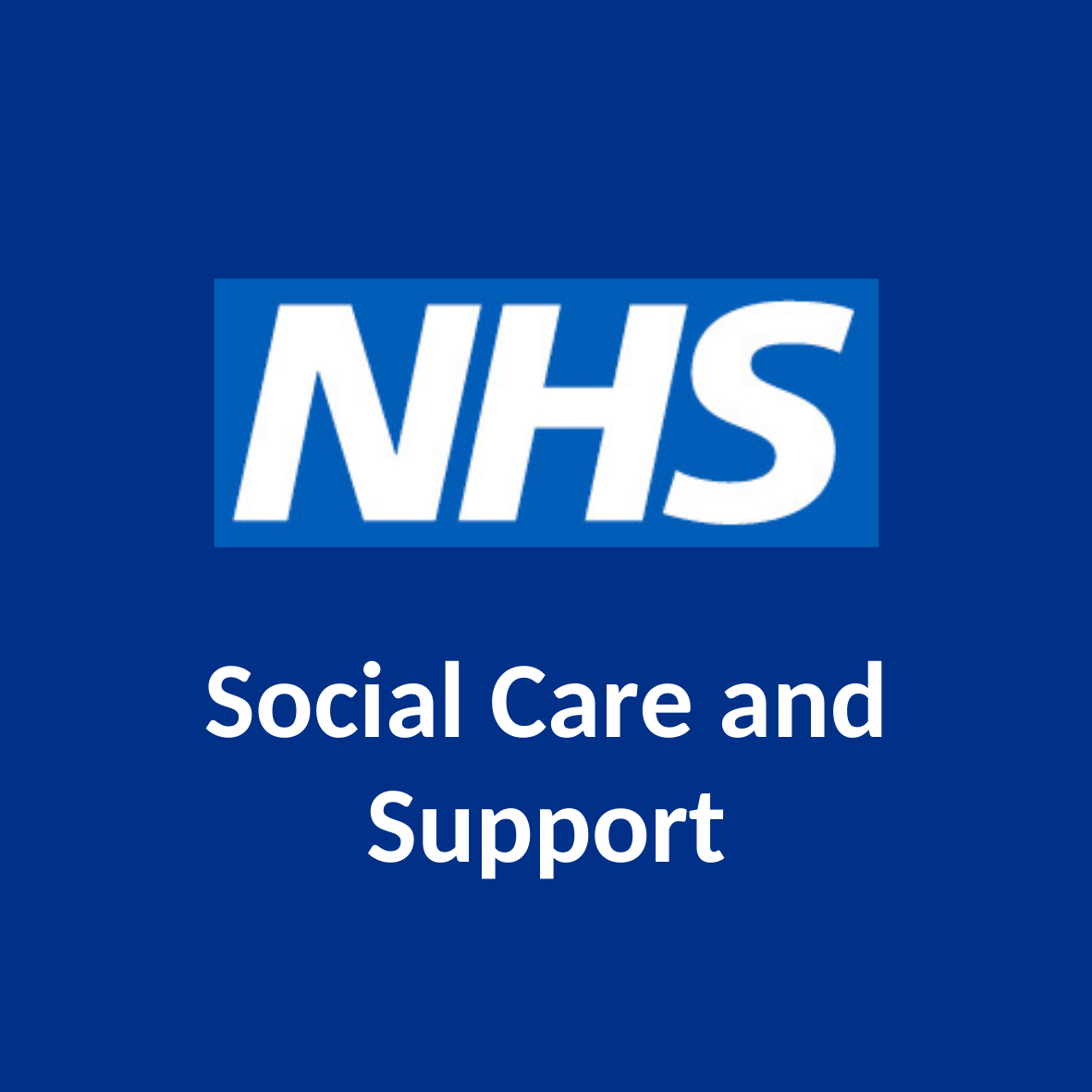 NHS Logo With Words 'Social Care and Support