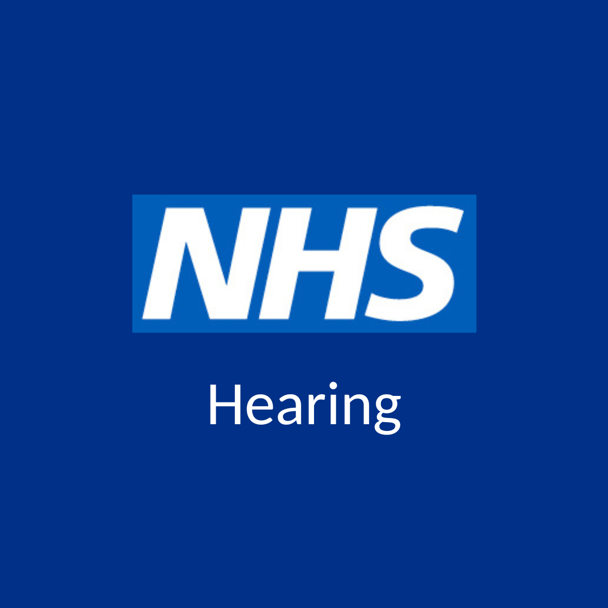 Image of NHS Logo and Word 'Hearing'