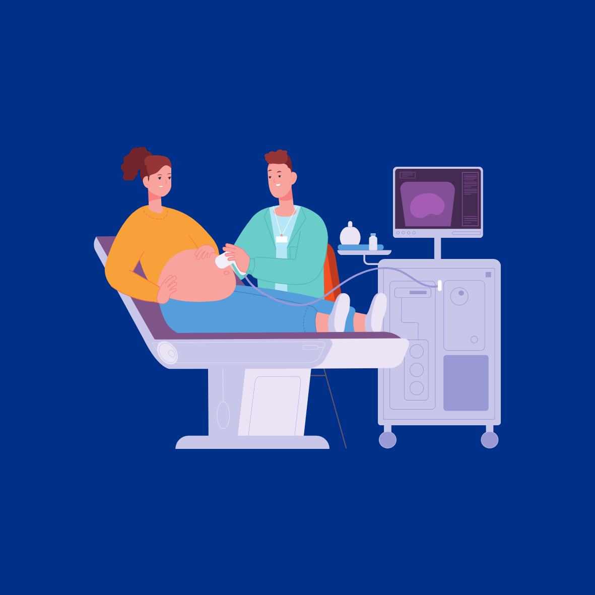 Image of pregnant lady getting an ultrasound scan