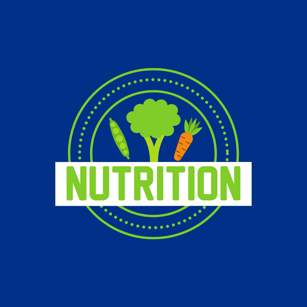 Image of Healthy Foods and word 'Nutrition'