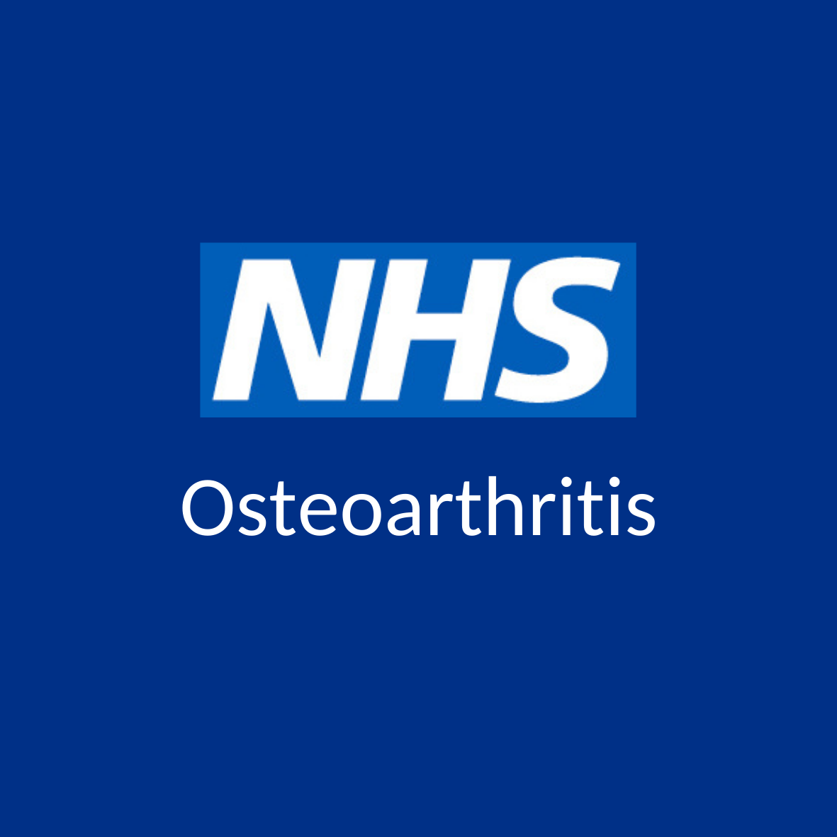 NHS Logo with Word 'Osteoarthritis'