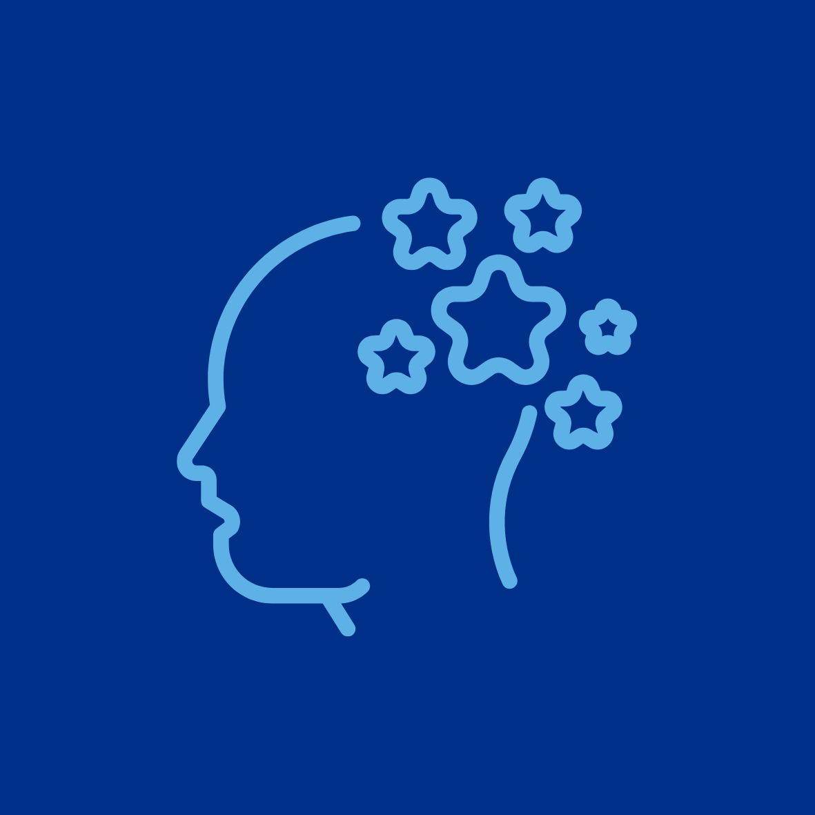 Image of Head and Stars to Depict Learning Difficulty