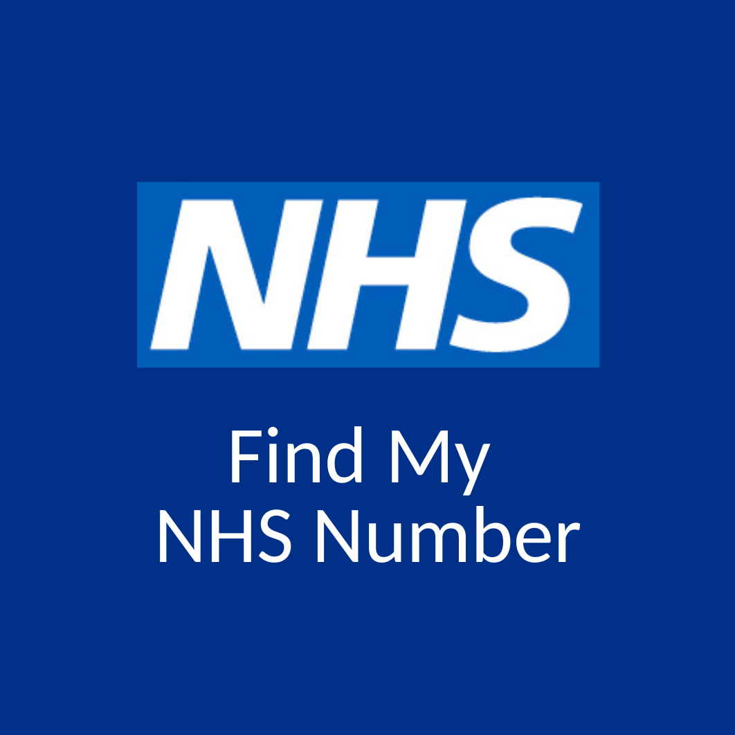 NHS Logo with Words 'Find My NHS Number'