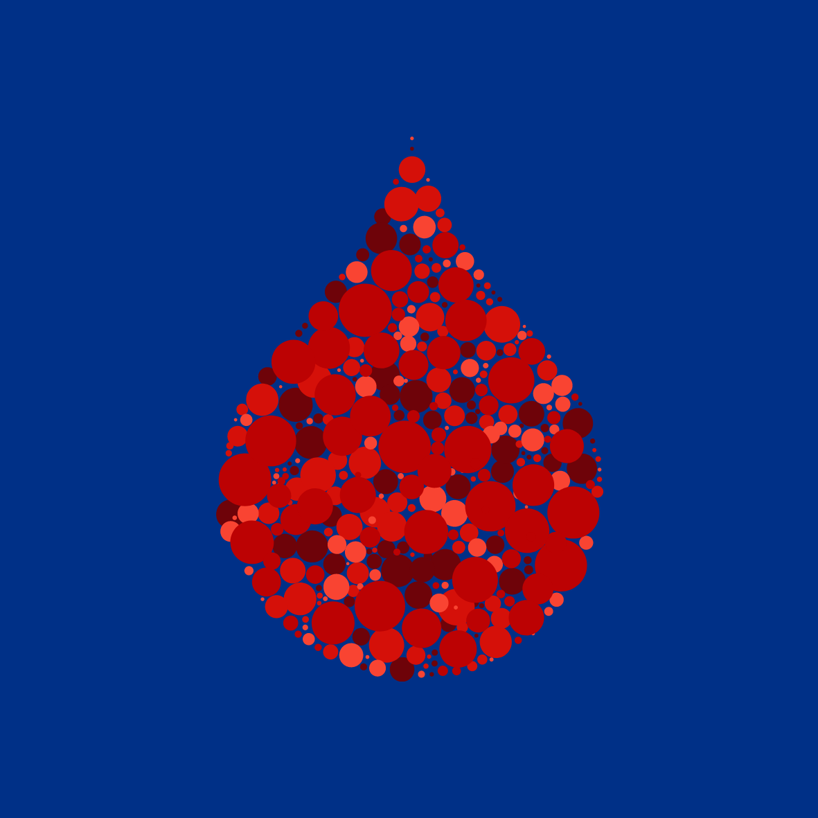 Image of Red Dots in Blood Droplet Shape to Represent Hypertension