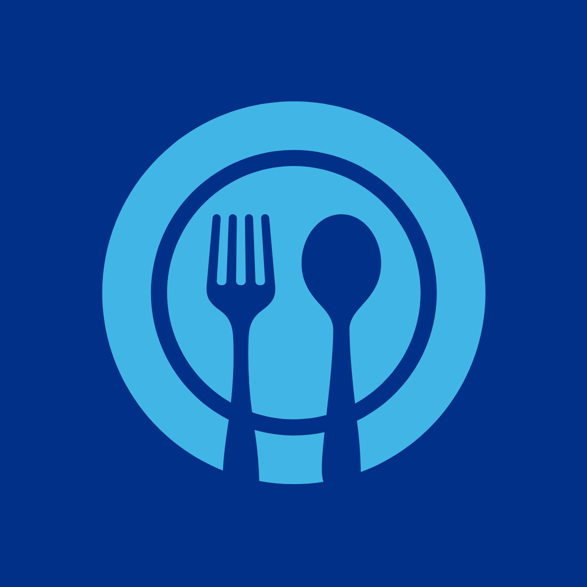 Icon Displaying Plate, Knife and Fork