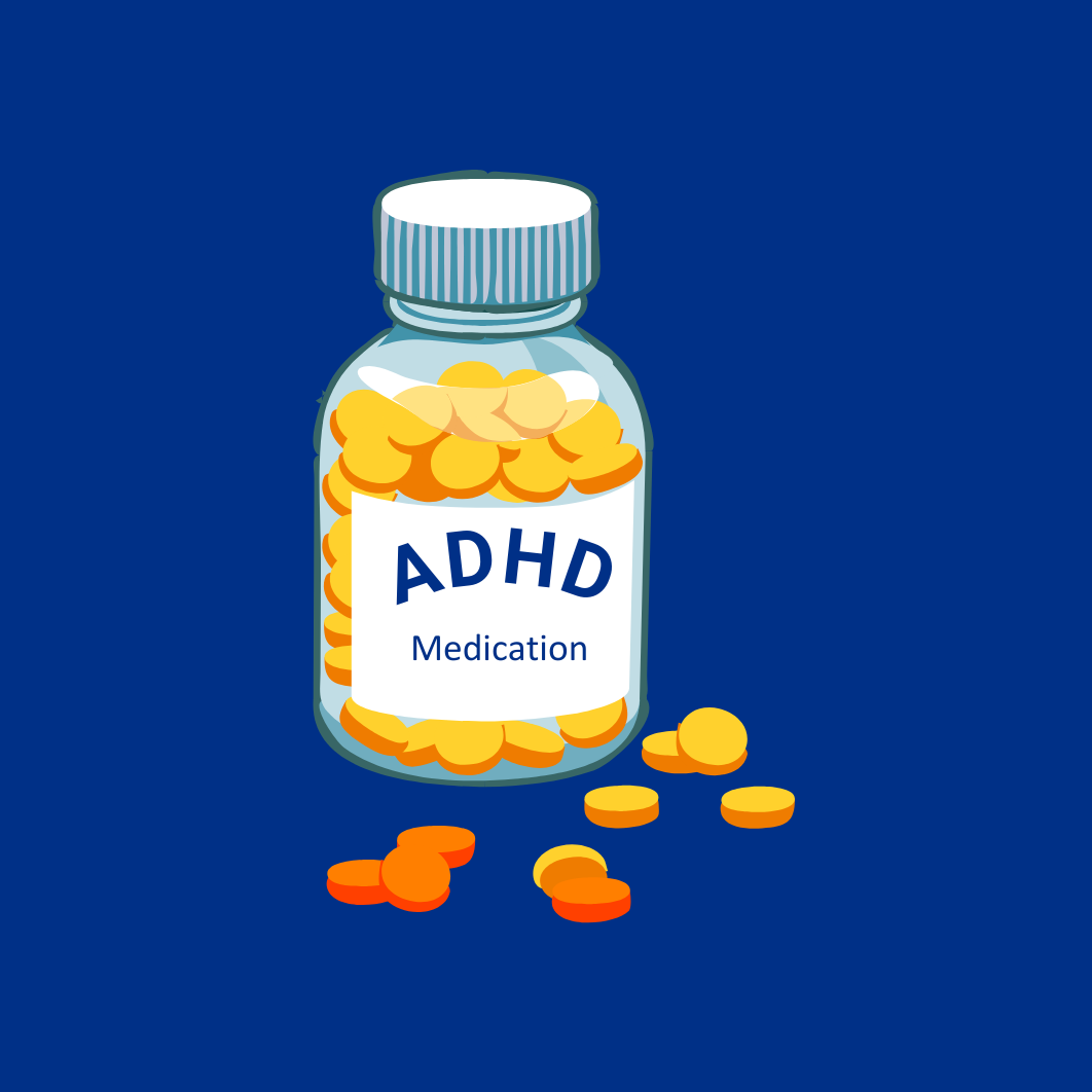 Medication bottle with ADHD Tablets