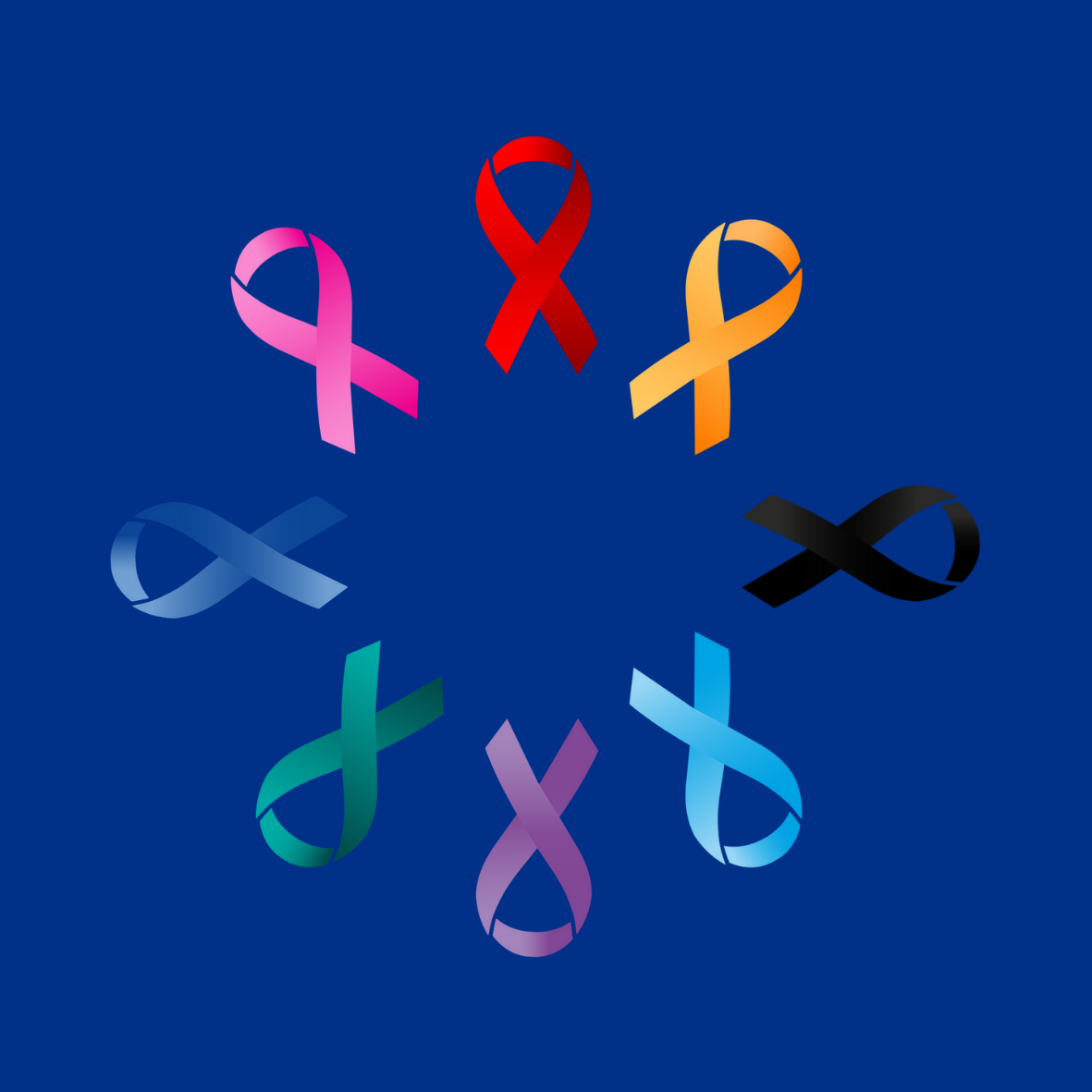 Image of Ribbons Representing Different Types of Cancer